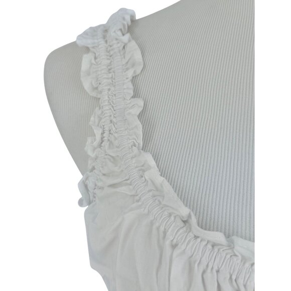 Zara White Milkmaid Cotton Corset Crop Top | Coquette Cottagecore Romantic Boho - Picture 4 of 13
